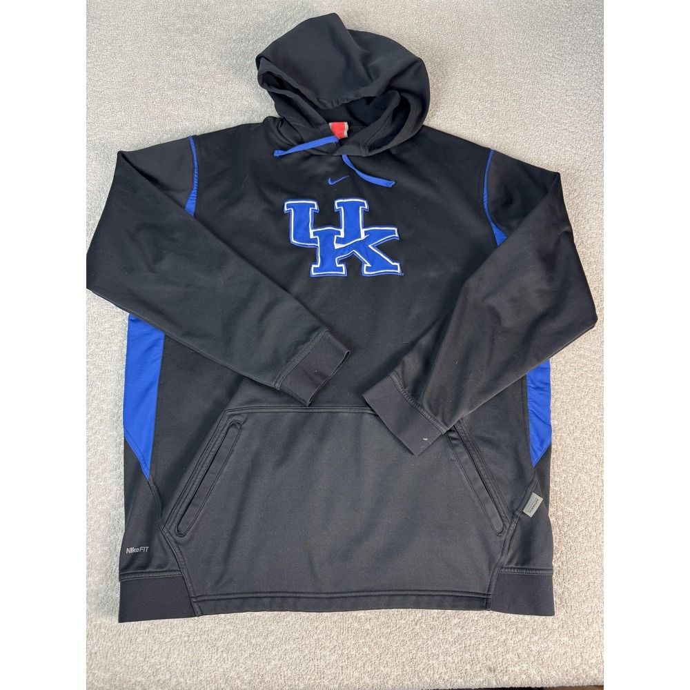 Kentucky Wildcats Hoodie Mens XL Black NCAA Basketball Nike Therma Fit
